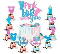 Gender Reveal Party Decorations 1 Big 'He or She' y 10 Stück Boy Or Girl Cupcake Toppers Baby Shower Party Cake Decorations für Hochzeit Anunciung Ein Schwangerschaft Gender