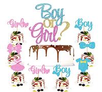Gender Reveal Party Decorations 1 Big 'He or She' y 12 Stück Boy Or Girl Cupcake Toppers Baby Shower Party Cake Decorations für Hochzeit Anunciung Ein Schwangerschaft Gender