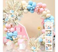 Gender Reveal Party Deko,168PCS Globos Guirnalda Rosa Azul Beige para Boy or Girl Party Decoración Niños Niñas Cumpleaños Baby Shower Baby Shower Baby Shower Baby Shower Baby Shower Decoración