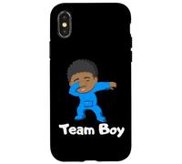 Gender Reveal Party Team Boy Cute Dabbing Black Baby tee Carcasa para iPhone X/XS