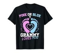 Gender Reveal Pink Or Blue Grammy Loves You Hombres Y Mujeres Camiseta