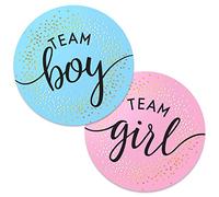 Gender Reveal Sticker,Team boy or girl,Team Boy und Team Girl,Decoración y accesorios para fotografía para baby shower y nacimiento (juego de 100)…