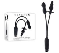 Gender X Double My Pleasure Vibrador Anal Black 37,5 Cm