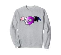 Genderfluid Bat Vampire Skull Queer Pride Goth Halloween Sudadera