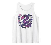 Genderfluid Japanese Dragon Queer Pride Flag Colors Floral Camiseta sin Mangas