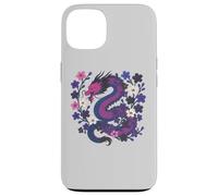 Genderfluid Japanese Dragon Queer Pride Flag Colors Floral Carcasa para iPhone 13