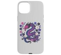 Genderfluid Japanese Dragon Queer Pride Flag Colors Floral Carcasa para iPhone 15 Plus