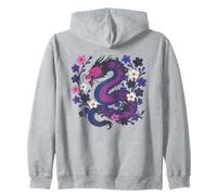 Genderfluid Japanese Dragon Queer Pride Flag Colors Floral Sudadera con Capucha