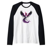 Genderfluid Phoenix Bird Queer Pride Flag Rising From Ashes Camiseta Manga Raglan