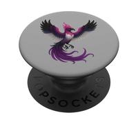 Genderfluid Phoenix Bird Queer Pride Flag Rising From Ashes PopSockets PopGrip Adhesivo