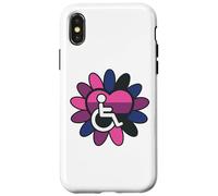 Genderfluid Pride Disabled Wheelchair Heart Flower Petals Carcasa para iPhone X/XS
