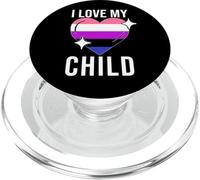 Genderfluid Pride Flag Heart I Love My Gender Fluid Child PopSockets PopGrip para MagSafe