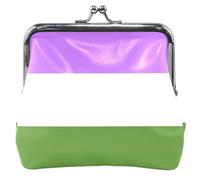 Genderqueer - Bolso de cuero plano personalizado para monedas con diseño de bandera de orgullo Lgbt para mujeres y niñas, con cierre de beso, para niñas, movimiento de bandera de orgullo Lgbt plano