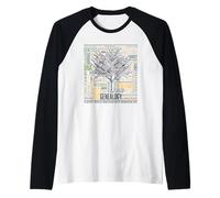 Genealogy Family's Tree Roots Ancestry Heritage Camiseta Manga Raglan
