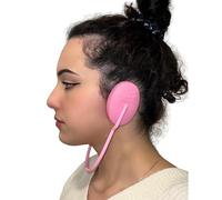 Genedy Fundas para las orejas para ducha, protección contra el calor y el tinte del cabello, color rosa, impermeables, para lavar el cabello, tapones de silicona reutilizables para teñir el cabello,