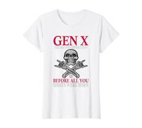 Generación X: Antes de Que nacieras, Sissie, Skull Rock Hand Camiseta gráfica económica, Mujer, Blanco, XL