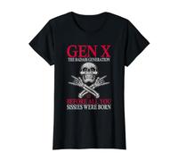 Generación X: Antes de Que nacieras, Sissie, Skull Rock Hand Camiseta gráfica económica, Mujer, Negro, M
