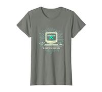 Generación X: hicimos Que Internet Fuera Genial computadora Retro Camiseta, Mujer, Verde Militar Jaspeado, XXL