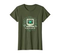 Generación X: hicimos Que Internet Fuera Genial computadora Retro Camiseta, Mujer, Verde Oliva, L