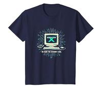 Generación X: hicimos Que Internet Fuera Genial computadora Retro Camiseta, Niños, Azul Marino, 6 años