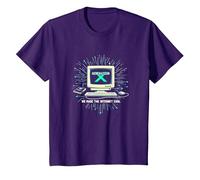 Generación X: hicimos Que Internet Fuera Genial computadora Retro Camiseta, Niños, Morado, 4 años