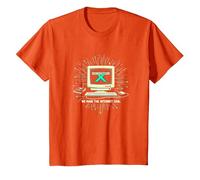Generación X: hicimos Que Internet Fuera Genial computadora Retro Camiseta, Niños, Naranja, 12 años