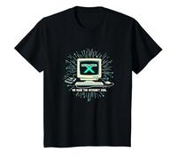 Generación X: hicimos Que Internet Fuera Genial computadora Retro Camiseta, Niños, Negro, 8 años