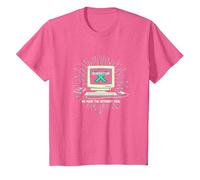 Generación X: hicimos Que Internet Fuera Genial computadora Retro Camiseta, Niños, Rosa Jaspeado, 12 años