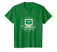 Generación X: hicimos Que Internet Fuera Genial computadora Retro Camiseta, Niños, Verde Kelly, 3 años