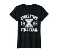 Generación X todavía Salvaje 1966 Divertida Cita Retro Gen X Camiseta gráfica económica, Mujer, Negro, M