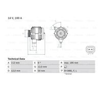 Generador Bosch Alternador 100A 14V Para Opel Zafira Tourer C P12 Astra J