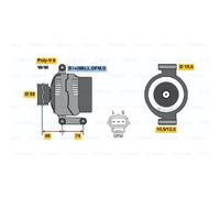 Generador Bosch Alternador 105A 14V Para Ford Transit Furgón FA_ _ FM_ FN_