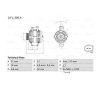 Generador Bosch Alternador 200A 14V Para Mercedes-Benz Clase E T-Model