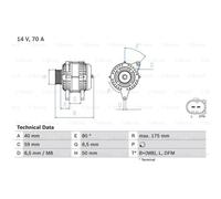 Generador Bosch Alternador 70A 14V Para VW Polo Sedán Ibiza IV Sportcoupé