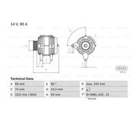Generador Bosch Alternador 90A 14V Para BMW 3er Compacto E46 Z3 Roadster E36