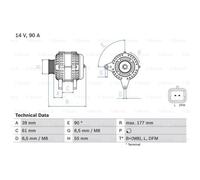 Generador Bosch Alternador 90A 14V Para Lada Largus Kombi Duster Logan MCV