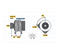GENERADOR BOSCH LUZ 115A 14V PARA VOLVO 850 COMBI C70 I CABRIOLET