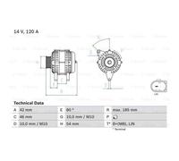 GENERADOR BOSCH LUZ 120A 14V PARA FORD FOCUS III FURGÓN/BERLINA