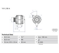 Alternador con polea múltiple 0 986 084 970 BOSCH para KIA HYUNDAI