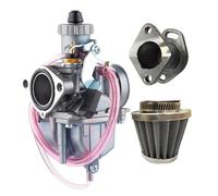 Generador Carburador para Predator 212cc 196cc GX160 GX200 VM22 26mm Carburador Rendimiento Tubo De Admisión Principal Kit De Filtro De Aire De 38mm(Set Silver)