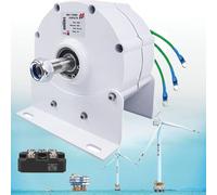Generador de Alta eficiencia Baja Velocidad 12v 24v 48v 3 Fases sin Engranaje Alternador de imán Permanente para turbina eólica Turbina de Agua con Base,12000W-24V