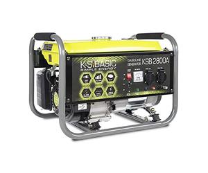 Generador de bencina de aluminio KSB 2800A grupo electrógeno de emergencia 6,5 PS - Motor de bencina de 4 velocidades con regulador de tensión automático 230v(AVR), 2800 Watt, 16A