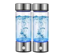 Generador de botellas de agua de hidrógeno, 2 unidades, botella de agua hidrogenada de vidrio, generador de agua de hidrógeno con tecnología SPE/PEM, máquina de agua de hidrógeno que mejora el agua