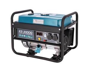 Generador de doble combustible (gasolina y gas) KS 3000G, generador electrico gasolina 3000 W, 2x16A (230 V), 12V, generador 4 tiempos con (AVR), indicador de aceite, protección ante sobrecargas
