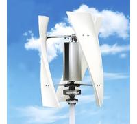 Generador de energía eólica de eje vertical de 100 W y 24 V con rueda de viento auxiliar y cuchillas de fibra de nailon, kit completo para el hogar, cabina, marina y uso híbrido de viento solar