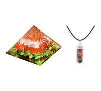 Generador de energía Pirámide mixta/Colgante de siete chakras Pirámide colgante para protección y curación Emf, meditación con colgante Nacklace