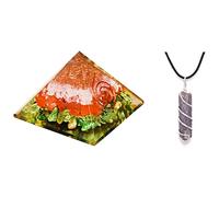 Generador de energía Pirámide mixta/Lepidolita Colgante Pirámide para protección y curación de la EMF, meditación con colgante Nacklace