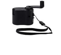 Generador de energía USB con manivela para teléfonos móviles y pequeños dispositivos electrónicos que ofrece una capacidad de carga confiable fuera de la red (negro)