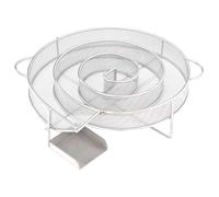 Generador De Humo Frío De Acero Inoxidable, con Diseño Redondo y Combustión Lenta, Generador De Humo Frío, Utensilios Cocina, Apto Para Ahumadores y Parrillas, Plateado, 19.5×19×5 cm