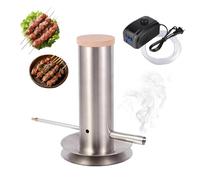 Generador de humo frío de acero inoxidable con tubo de 27 cm, caja de ahumar con bomba para ahumar en frío carne, pescado, queso, barbacoa ahumador para barbacoa, horno de ahumar